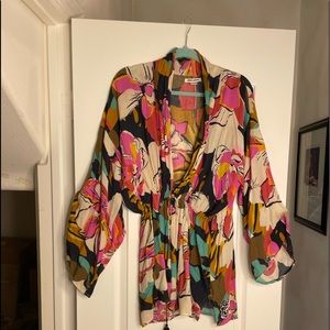 Billabong Cover-up. Brightly colored Floral with Front Tie. Size S